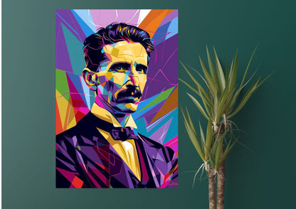 Nikola Tesla PopArt Metal Tablo Levhane.com