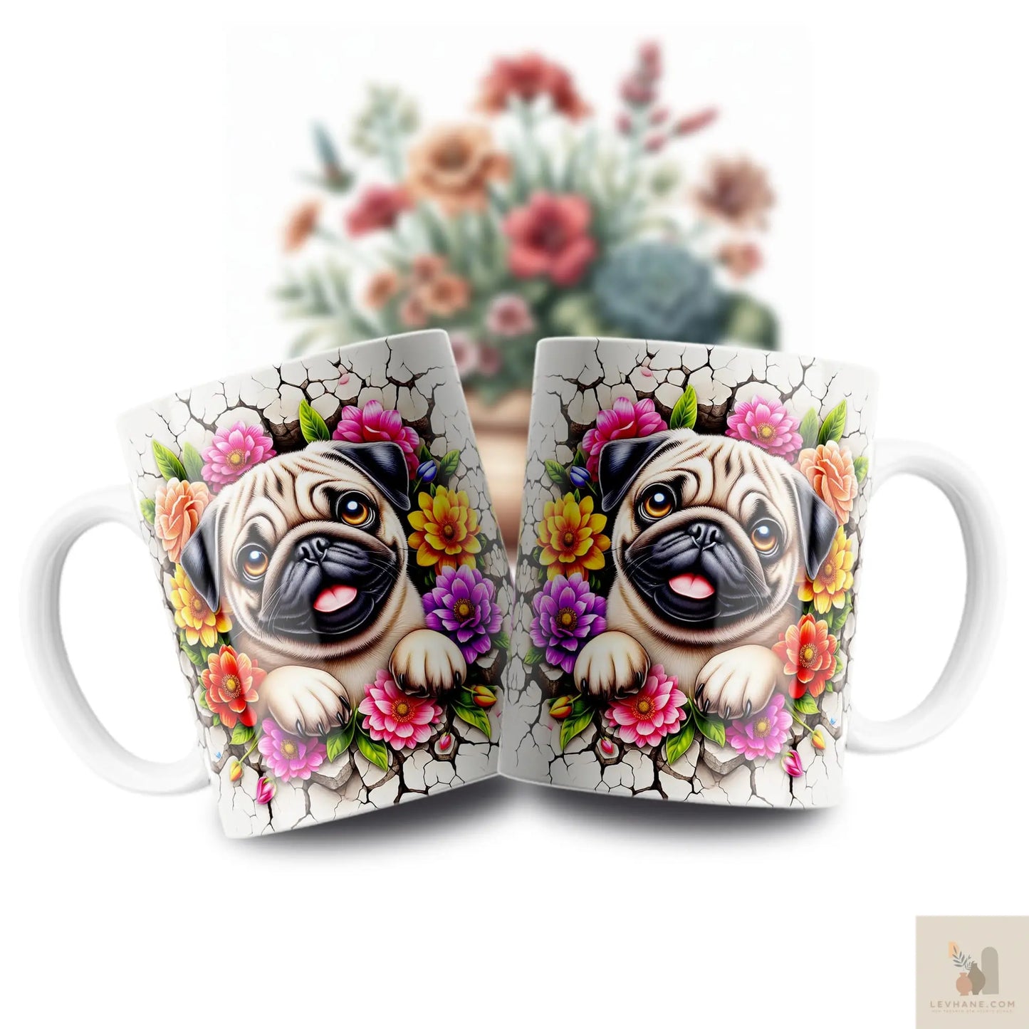 PUG Premium 3D Baskılı Kupa Levhane.com