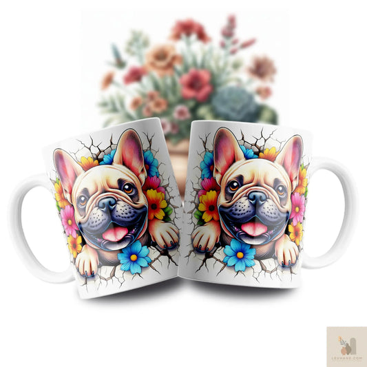 Bulldog Frances Premium 3D Baskılı Kupa Levhane.com